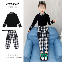Childrens clothing Girls spring suit 2021 new Korean version of the childrens super-western spring and autumn net red fashionable two-piece set tide