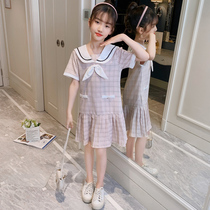 Girls dress summer dress 2021 new childrens summer skirt foreign girl Zhongda childrens clothing college princess dress