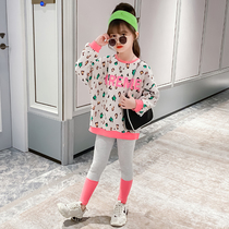 Girls  suit spring 2021 new childrens net red spring and autumn foreign fashion little girl Korean version of the two-piece set tide