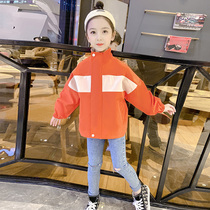 Girls  coat spring 2021 new childrens foreign style Korean windbreaker net red fashion big boy spring and autumn jacket tide