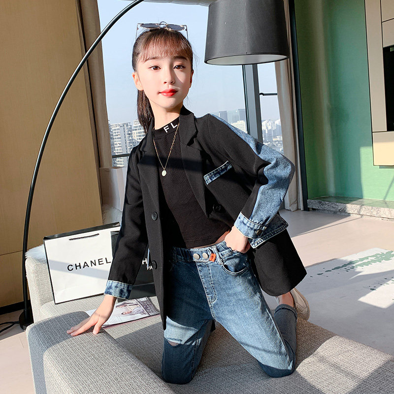 Girls' suit jacket 2022 new western style middle-aged children's small suit net red jk uniform college wind top tide