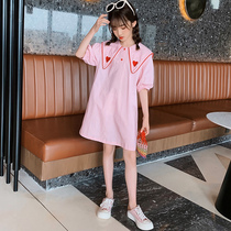 Girls dress summer 2021 new childrens clothing western style cartoon skirt big child childrens summer girl princess dress