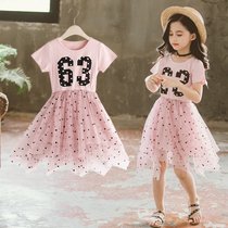 Girls summer dresses 2021 new little girl net red princess dress childrens summer foreign style chiffon skirt tide
