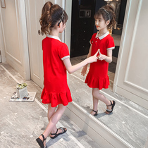 Girls  dresses Summer childrens princess skirts Foreign style net red 2021 new Korean version of the big childrens clothing girls summer