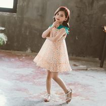 Girls dress summer 2021 new childrens foreign style sleeveless little girl Korean version of the summer net red princess skirt