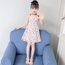 Girls summer Dresses 2021 new childrens clothing little girl net red princess dress Western summer skirt strap skirt
