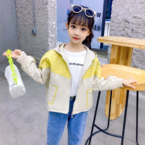 Girls spring jacket 2021 new Korean version of the foreign style in the big childrens windbreaker girls spring and autumn jacket cardigan tide