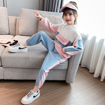 Girls net red suit 2021 new autumn Korean version of childrens foreign style fashionable two-piece set girls domineering clothes tide