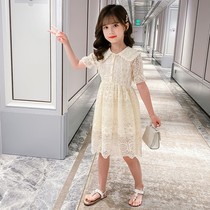 Girls dress summer dress 2021 new foreign style net red girl summer floral skirt children summer princess dress