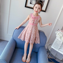 Girls dress summer dress 2021 new big childrens net red foreign style girl summer princess dress childrens dress skirt