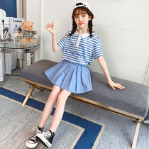 Children jk uniform skirt Girls genuine spring skirt suit full set of 10-year-old primary school school uniform college style summer 11