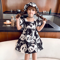 Girls dress summer dress 2021 new foreign style little girl cartoon children dress skirt princess dress yarn dress summer