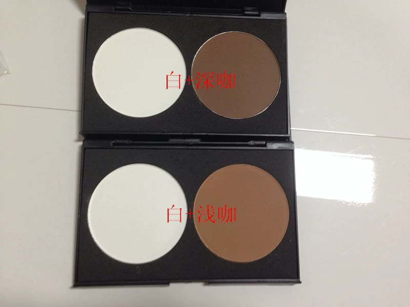 Double Repair cake kết hợp hai màu sửa chữa bột highlighter bột tạo bóng mũi bóng bóng bột tạo hình khuôn mặt bóng tối làm sáng - Bột nén