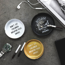 Nordic metal ashtray ins simple letter three-color coffee shop dessert shop desktop ornaments creative decorations