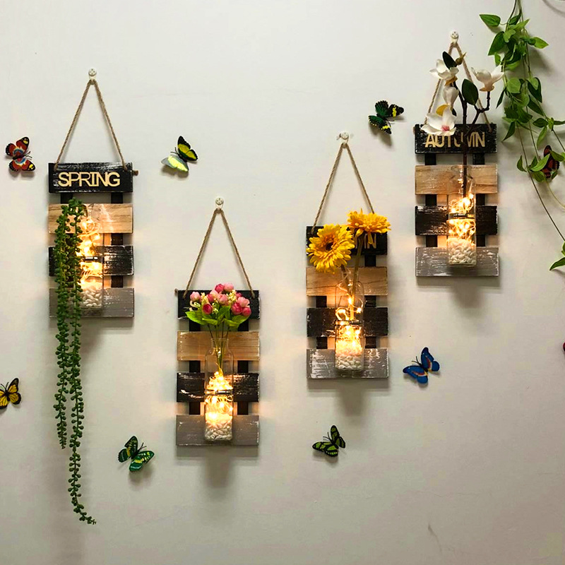 Wall hanging wall decoration pendant Creative dining room room Living room wall wall hydroponic vase Home wall decoration