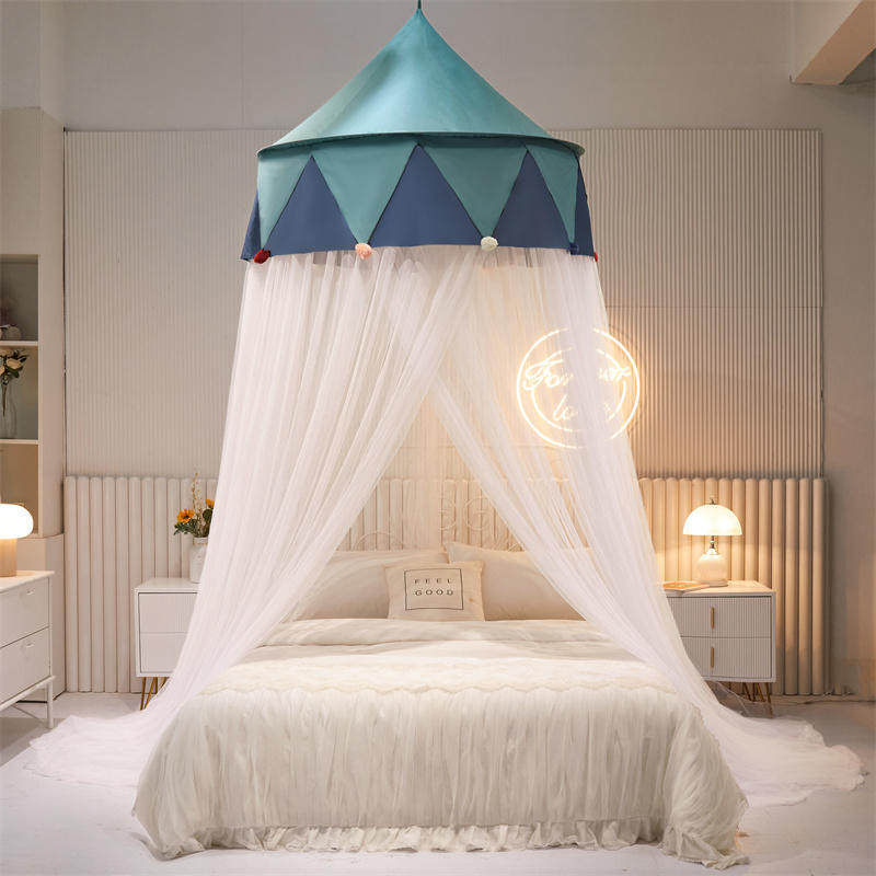 Fantasy princess wind mosquito net home hanging ceiling bed curtain one-piece installation-free tent dome shed shading curtain yarn universal