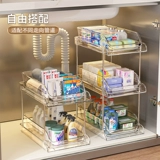 Стеллаж для хранения раковины в туалетной комнате, выдвижной шкаф, многоуровневая кухонная раковина, полки для хранения различных предметов в ванной комнате