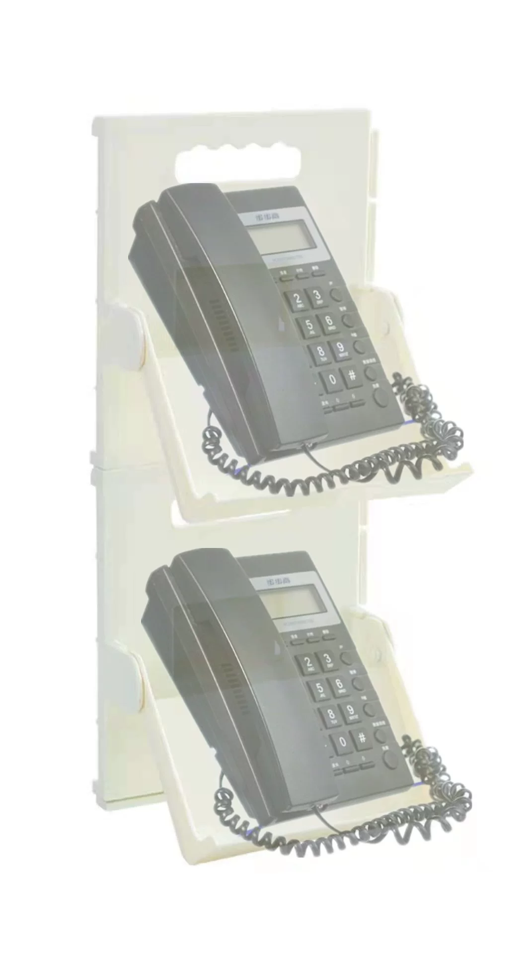 Double-layer telephone, foldable tubing, storage system, clips included