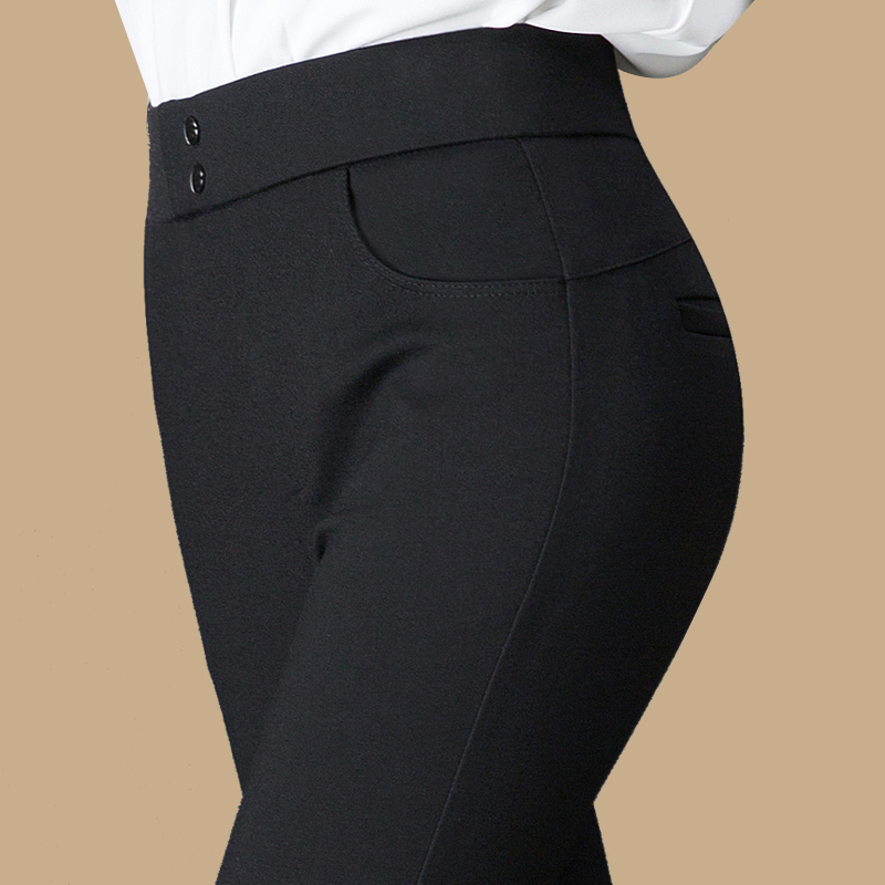 2021 summer new nine-point pants 9-point inner pants women's high waist elastic spring and autumn women's pants cigarette pipe pants outer wear