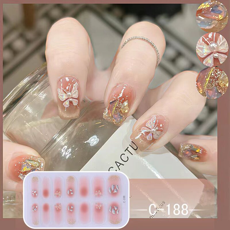 New Nail Stickers, Popular on Xiaohongshu, Removable Nail Stickers, 3D Butterfly Nail Stickers