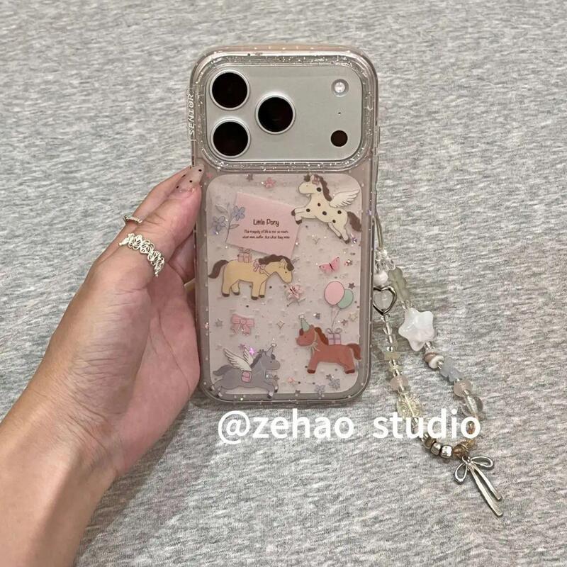 Japanese and Korean Style Cute Unicorn Pony Phone Case for Apple 18 Pro Max, iPhone 17 New Model for Women, 16 with Chain, 15 Niche Design, 14 High-End Feel, 16 Pro Shockproof, 15 Pro Protective Case Japanese and Korean Style Cute Unicorn Pony Phone Case for Apple 18 Pro Max, iPhone 17 New Model for Women, 16 with Chain, 15 Niche Design, 14 High-End Feel, 16 Pro Shockproof, 15 Pro Protective Case