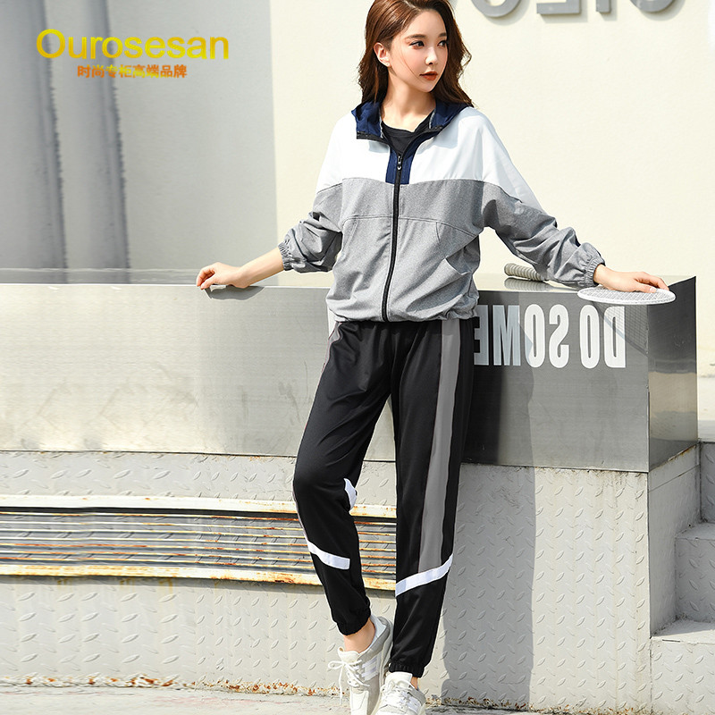 OUROSESAN light luxury brand loose large size quick-drying clothes fashion gym running fitness clothing sports suit