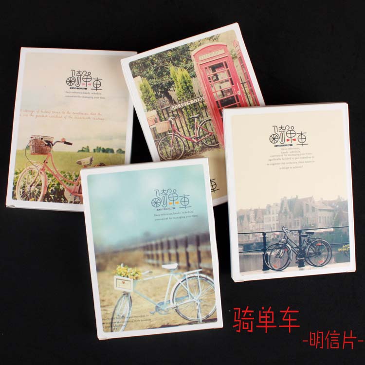 Sea Angle Romance Riding Bike Little Fresh Korean version Romantic Personality Creative Postcard 30 Zhang Emotional Message Cards-Taobao