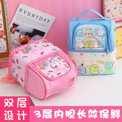Cartoon cute back milk bag breast milk ice bag to work portable mommy bag shoulder light small double layer lunch belt