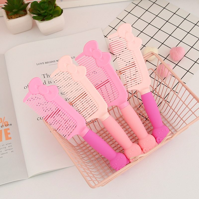 Cartoon cute Hello girl heart comb female net red household plastic adult long hair comb anti-static comb