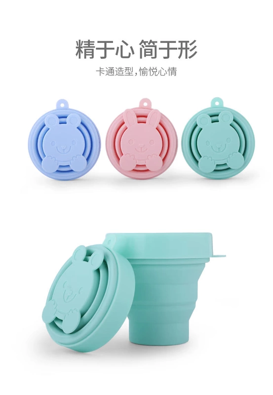 Travel telescopic cup silicone gấp cốc Sáng tạo mini cầm tay cốc ngoài trời nén tay cốc