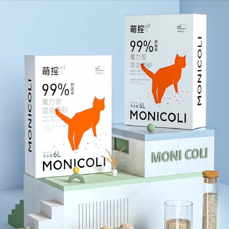 萌控魔力吸豆腐膨润土混合猫砂6l 热品库 性价比省钱购