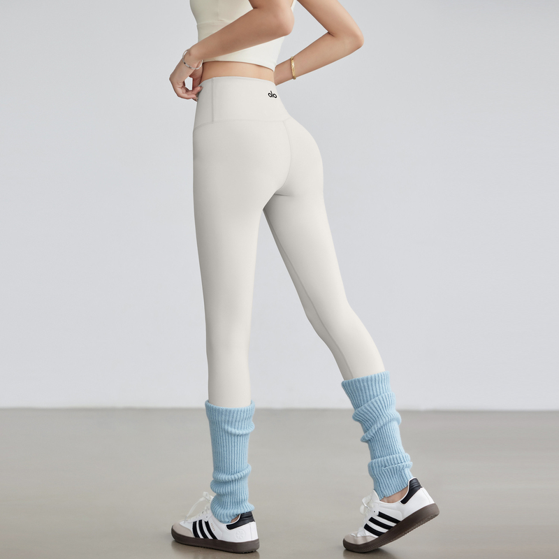 American Copalo Professional Sports Yoga Pants for Women, White High-Waisted Tummy Control Training Fitness Running Pilates Pants