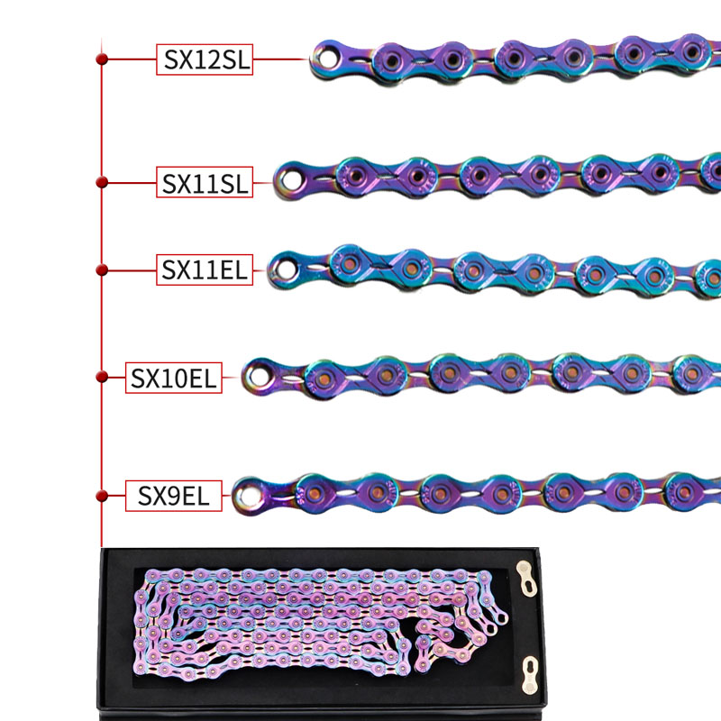 SOMOC MOUNTAIN ROAD BIKE COLORFUL CHAIN ELECTROPLATED SKELETON CHAIN 9 10 11 12 SPEED COLORFUL