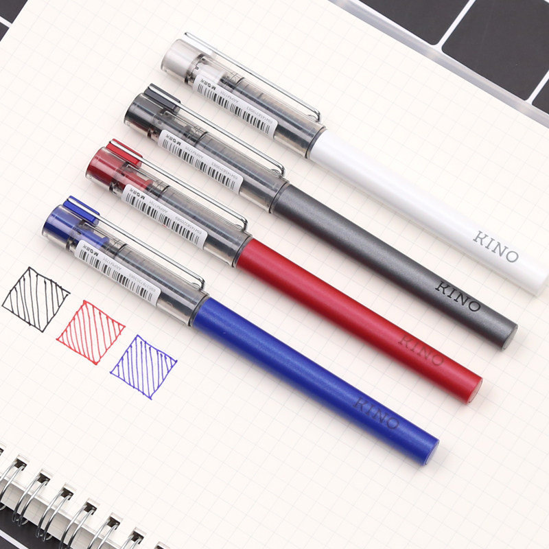 Chenguang KINO full needle tube straight liquid water-based ballpoint pen quick-drying student water-based pen black 0 5 large-capacity water-based ballpoint pen ARPM1701 gel pen for exams, smooth and easy to write, replaceable refill