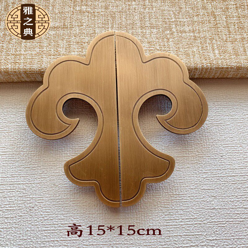 Chinese imitation ancient gate brass handle glass door of the whole cabinet drawers semi-circular Xiangyun wood minimalist around copper handle