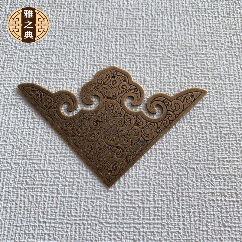 Pure Brass Pattern Corner Flower Decoration Sheet Type Pure Copper Cabinet Door First Decoration Case Cabinet Door Cabinet Door Guard Angle Code Corner Flower