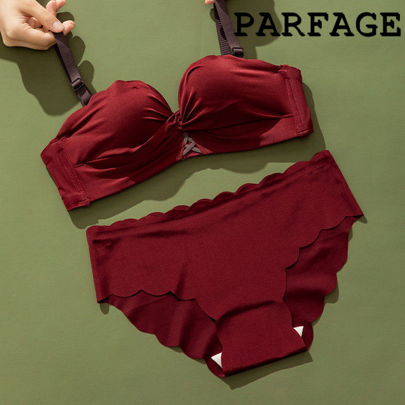 Japan's PARFAGE sexy small chest gathered bra female no steel ring anti-sagging underwear set to collect pair of breasts bra thin