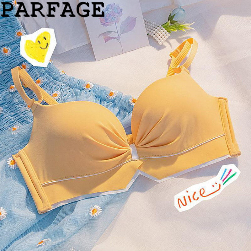 Japan PARFAGE Latex Lindwear Woman Closes Breeze Bridge Anti-Anti-Anti-Vertical Bra Set Thin