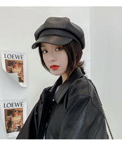 Hat female Rosex Tangk autumn octagonal hat British retro Puskin duck tongue beret painter newsboy hat