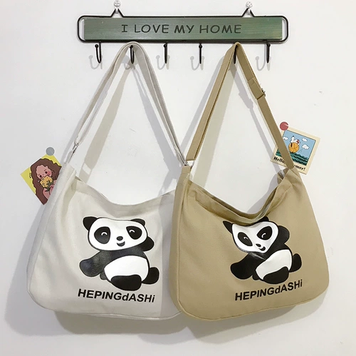 Сумка через плечо, японский вместительный и большой шоппер, брендовая мультяшная сумка на одно плечо с молнией, в корейском стиле