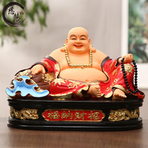 Cihui resin Buddha statue 12 inch Maitreya Buddha living room big belly Maitreya Buddha ornaments wide body painted Laughing Buddha