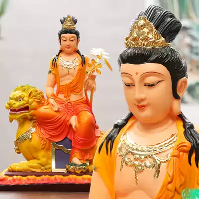 Manjushri Bodhisattva Samantabhadra Resin Buddha statue Manjushri Bodhisattva Samantabhadra Huayan three Holy Temple household ornaments