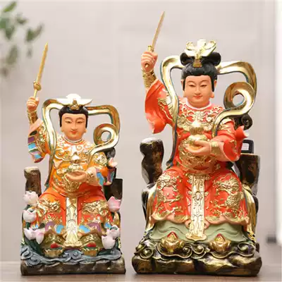 Cihui resin Buddha statue 12 inch nine-day Xuanwu sitting and stepping on the wind Nine-day Xuanwu Empress painted nine-day phoenix woman