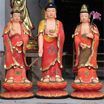 Factory direct sales Buddha statue resin glass steel gilded painting Western three sages 1 meter 3 ancient color Western Three Saints
