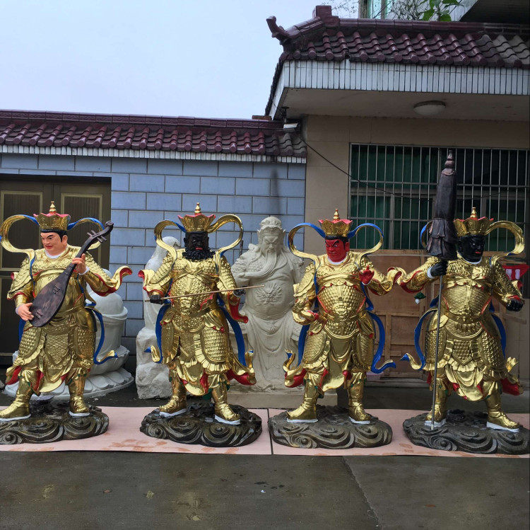 Buddhist Supplies Resin Buddha Statue Buddha Glass Glass Golden Color Plotter 1 m 8 Stations Four Kings Buddha Statue of the King of Heaven Temple Buddha