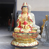 Resin Buddha statue glass fiber reinforced plastic 1 meter 8 send son Guanyin paste gold to send son Mother Temple Buddha statue send son Guanshiyin