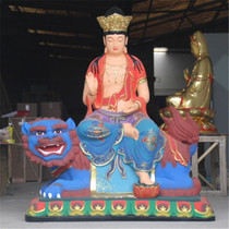 Temple resin gilded Manjusri Buddha statue 1 meter 3 pasted gold painting Manjusri Bodhisattva Dunhuang color Manjusri statue