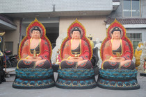 The sacrifice of the Temple Buddha Buddha 1 M 8 sat with backlight san bao fo shi jia fo Amida Buddha statue