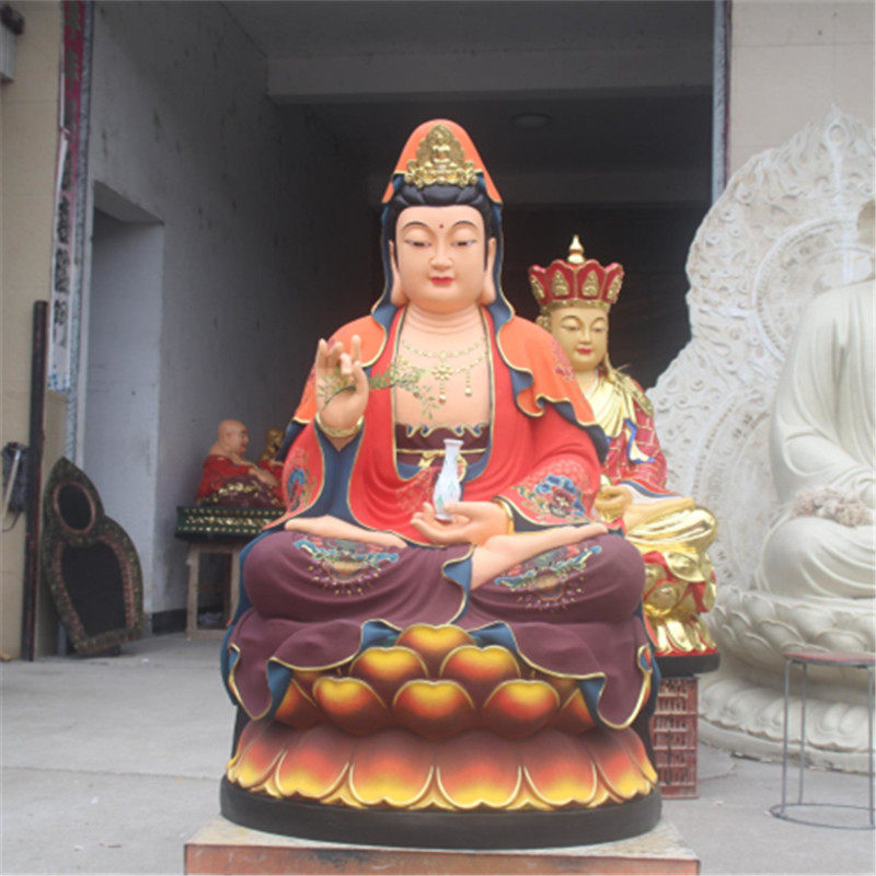 Manufacturer Direct resin Guanyin Bodhisattva 1 m 3 Dunhuang Colorful Views of the Buddha Temple Lotus Ancient Color Guanyin