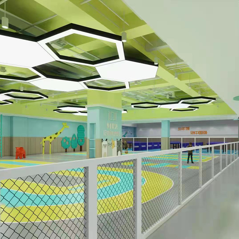 Led Styling Light Creative Fitness Room Internet Café Supermarket Office Industrial Wind Hexagon Special Pendant Light Shop Commercial